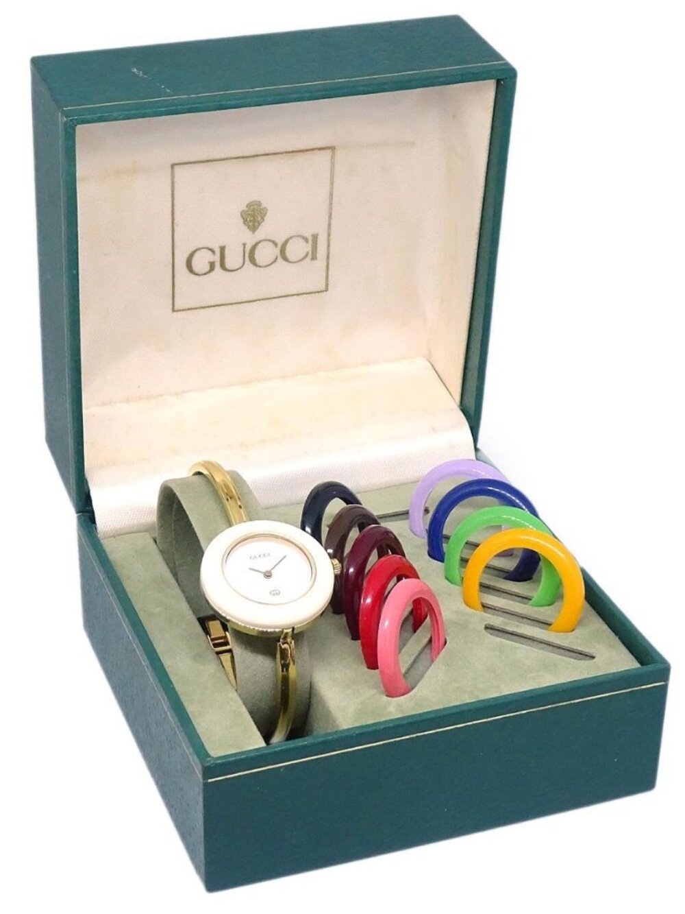 Gucci 11/12 Change Bezel Chameleon Quartz Watch SS 136497 - Picture 9 of 13